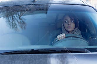Careful female driver