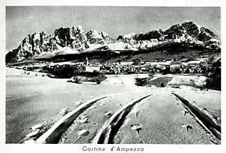 Snow-covered Cortina d\'Ampezzo