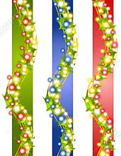Holly Christmas Lights Borders
