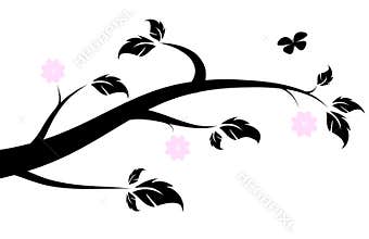 Flowering Spring Branch Silhouette