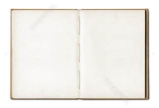 Vintage blank open notebook