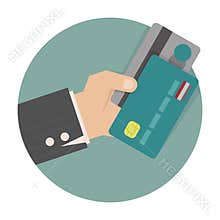 Businessman hand holding credit card