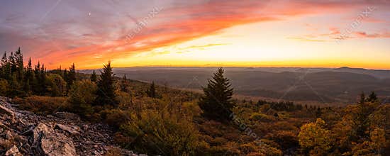 Beautiful Sunset Panorama In West Virginia