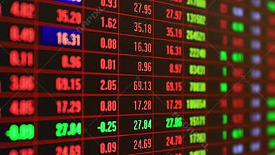 Rapid change of stock market with Exchange and bid, offer, volume on screen display