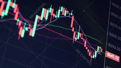 Rapid change of stock market with Exchange and bid, offer, volume on screen display