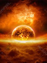 Exploding planet