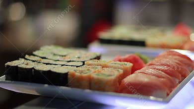 Sushi Roll On Plate.