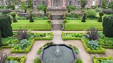 Drone footage of the Hillsborough Castle and Gardens in Hillsborough, Northern Ireland, UK