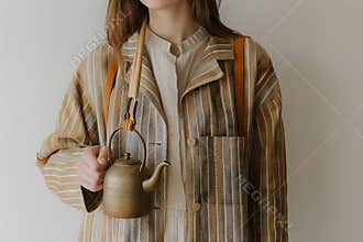 vintage beer mug hold by hand on pub background