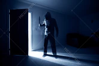 Burglar with knife