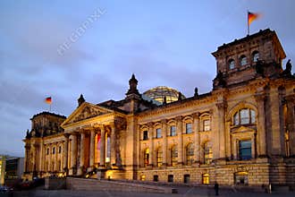 Berlin Reichstag at dusk