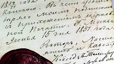 Antique letter with official heraldic stamp