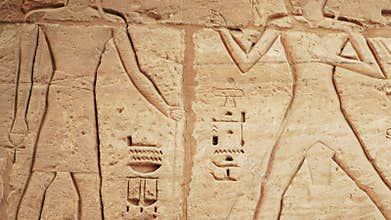 Temple of Medinet Habu. Egypt, Luxor. The Mortuary Temple of Ramesses III at Medinet Habu is an important New Kingdom