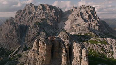 Dolomites Aerial view of beautiful Mountains, the Italian Region in Europe Alps, Alto Adige, Italy.