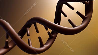 A brown helix strand DNA molecule