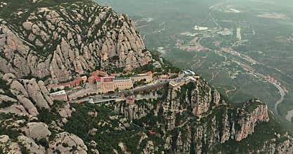 Aerial Footage of Montserrat Monastery: Stunning Architecture in the Catalan