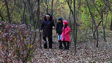 Grandmother playing with granddaughters