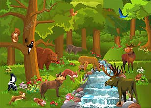 Wild animals in the forest