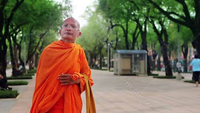 buddhist monk at street