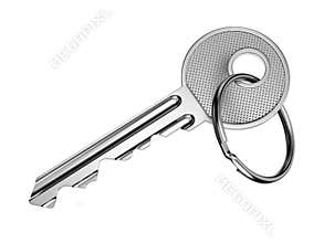 Door key isolated on white