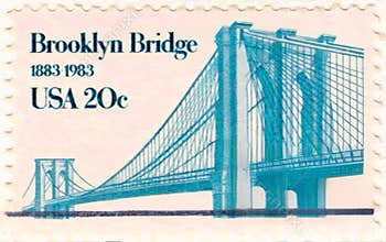 US stamp celebrating the Brooklyn Bridge\'s 100th anniversary