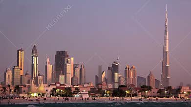 Sand storm in Dubai downtown. United Arab Emirates