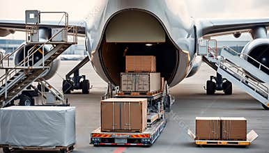 air cargo freight loading at airport logistics hub