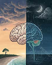 A beforeandafter representation of a brain scan illustrating the structural changes resulting from cognitive behavioral