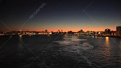A Time-lapse Recording Taken From a Ship as it Departs Cadiz, Spain