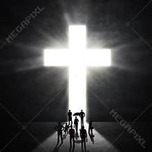Christian Worshippers At The Cross