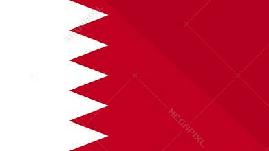 Animation of the appearance and disappearance of a flat flag 2D Bahrain