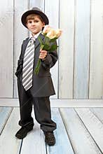 The small boy in suit