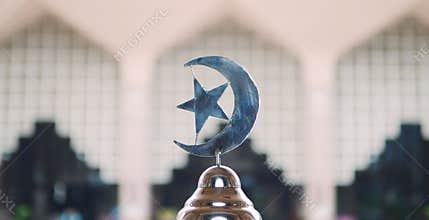 Islam symbol in front of the insude of Outra Mosque