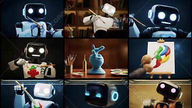 Creative robots showcase art skills in dynamic workshop session for aspiring artists