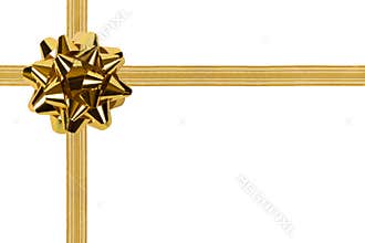 Gold bow and ribbon