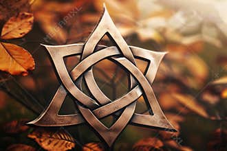A shiny metal star of David hung from a tree branch, perfect for Jewish holidays or celebrations