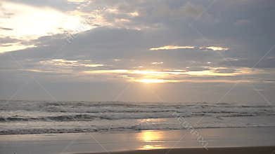 The sea waves move calmly and beautifully