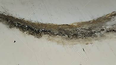 water crust that accumulates on the floor