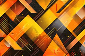 Energetic Autumn Abstract Background with Bold Geometric Patterns in Warm Hues for Contemporary Design