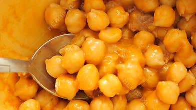 Delicious chickpeas simmered in a golden sauce