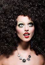 Woman with Fantastic Coiffure looks like Doll