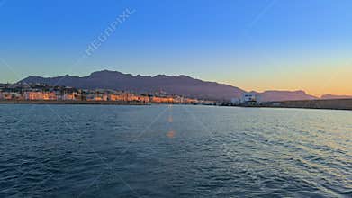 Altea skyline sunrise in Alicante on the Mediterranean Sea
