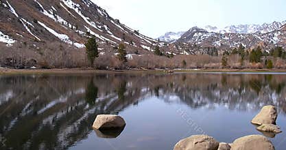 Scenic landscape of Eastern Sierra mountains near Sabrina lake ,Bishop California