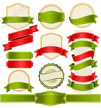 Retro Vintage Badge, Label and Banner Set