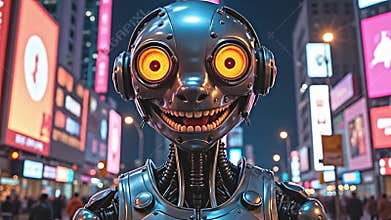 foetid automaton with angstrom toothy smile realise of metal Generative AI