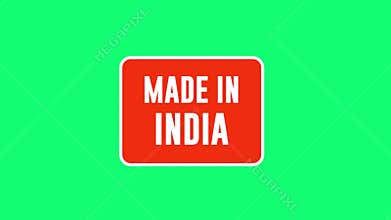 Made in India Red Badge Animation – Green Screen Background Video