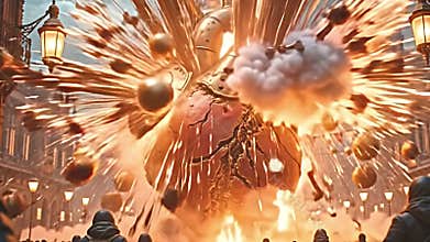 A colossal clockwork heart, intricately geared and pressurized, Generative AI