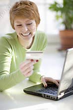 Woman shopping online