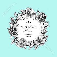 Beautiful card with a round wreath
