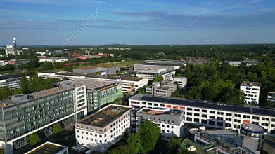 7.8.25 Berlin Ger, Adlershof big Tv studios. Nice aerial view flight drone